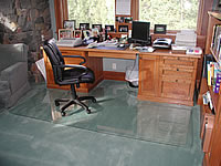 Custom glass deals chair mats